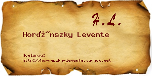 Horánszky Levente névjegykártya