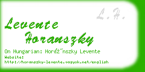 levente horanszky business card